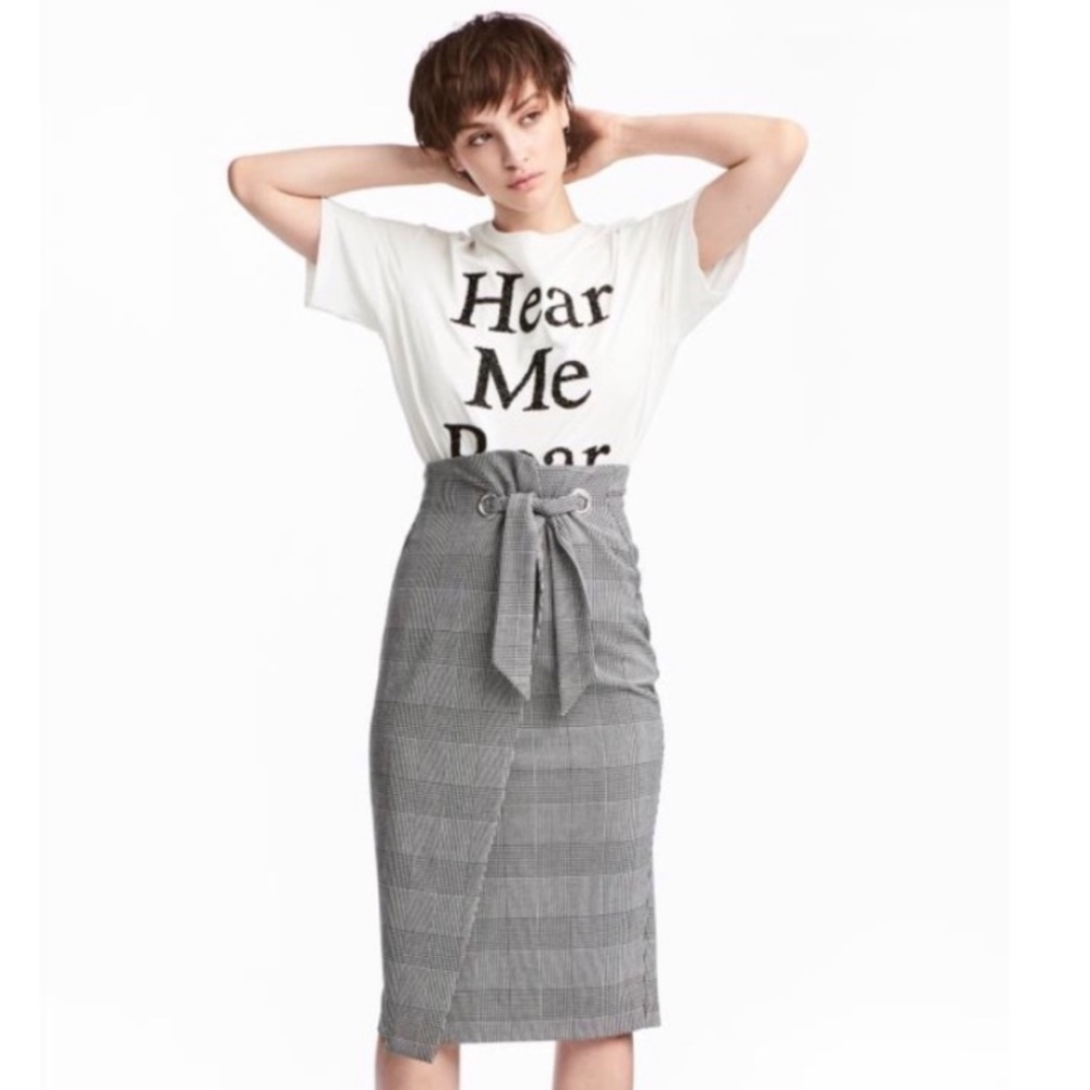 H&M Houndstooth Pencil Skirt